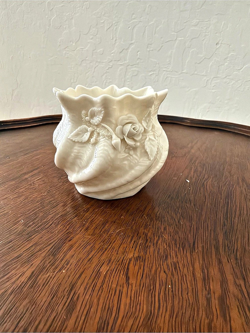 Royal Doulton Floral Owl Vase in Cream